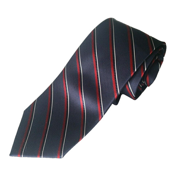 Chaps Blue & Red Striped Silk Tie Necktie - Like New - Picture 1 of 2